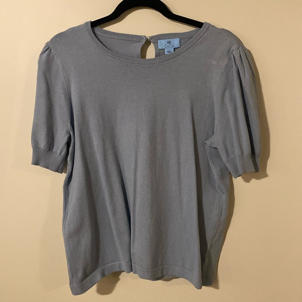 Cece Periwinkle Short Sleeve Sweater